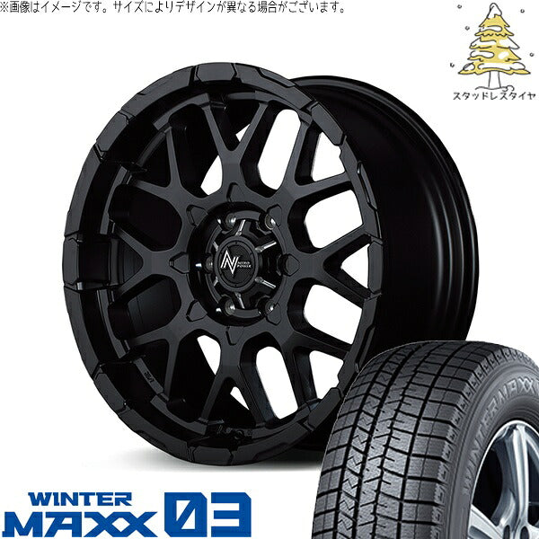ダンロップ ウィンターマックス03 215/65R16 ＋ ナイトロパワー M28 バレット セミグロスブラック 16インチ 6.5J +38 6H139.7P スタッドレス・ホイール4本セット。1枚目。