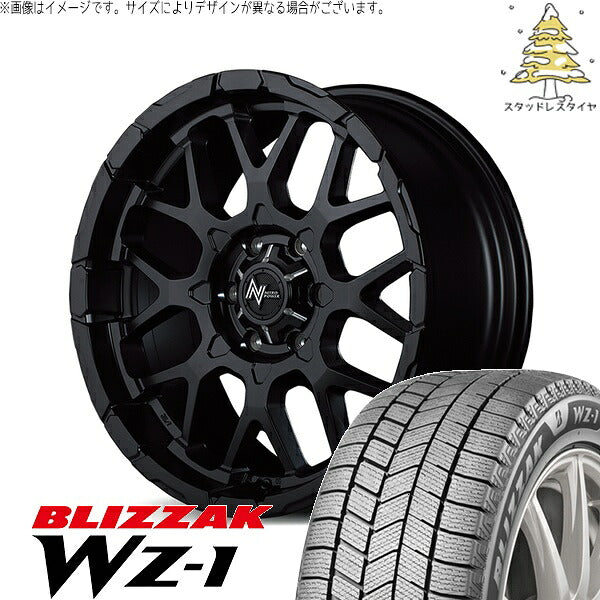 ブリヂストン ブリザック WZ-1 215/70R16 ＋ ナイトロパワー M28 バレット セミグロスブラック 16インチ 6.5J +38 6H139.7P スタッドレス・ホイール4本セット。1枚目。