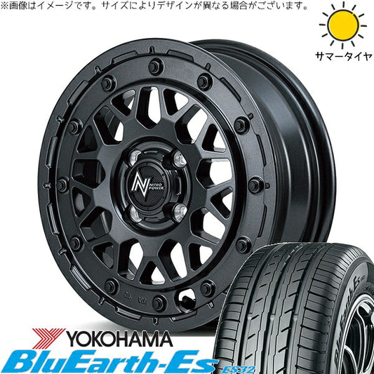 ヨコハマタイヤ ブルーアース ES32 165/60R14 ＋ ナイトロパワー M29 スティンガー バレルブラック 14インチ 4.5J +45 4H100P サマー・ホイール4本セット。1枚目。