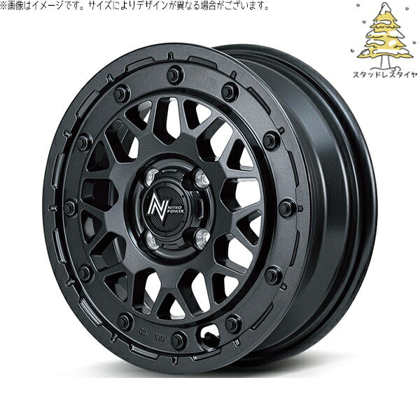 輸入スタッドレスタイヤ（銘柄指定不可） 165/50R15 ＋ ナイトロパワー M29 スティンガー バレルブラック 15インチ 5J +48 4H100P ホイール4本セット。1枚目。