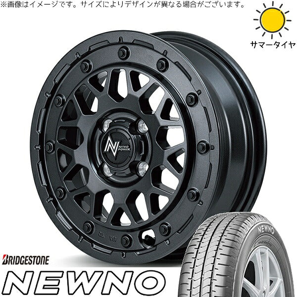 ブリヂストン ニューノ 165/60R14 ＋ ナイトロパワー M29 スティンガー バレルブラック 14インチ 4.5J +45 4H100P サマー・ホイール4本セット。1枚目。