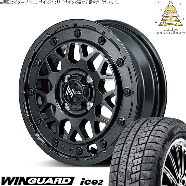 ネクセン ウィンガード アイス2 165/70R14 ＋ ナイトロパワー M29 スティンガー バレルブラック 14インチ 4.5J +45 4H100P スタッドレス・ホイール4本セット。1枚目。