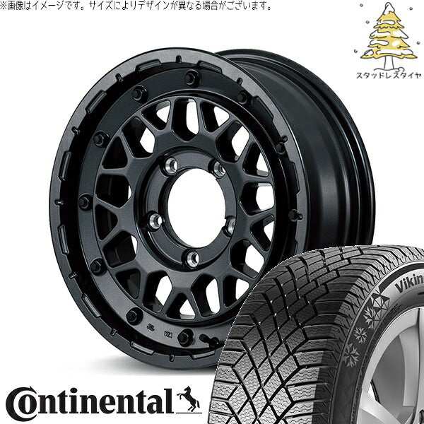 コンチネンタル バイキングコンタクト7 215/70R16 ＋ ナイトロパワー M29 スティンガー バレルブラック 16インチ 6J -5 5H139.7P スタッドレス・ホイール4本セット。1枚目。