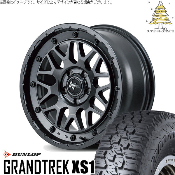 ダンロップ グラントレック XS1 215/70R16 ＋ ナイトロパワー M29 スティンガー バレルブラック 16インチ 5.5J +20 5H139.7P スタッドレス・ホイール4本セット。1枚目。