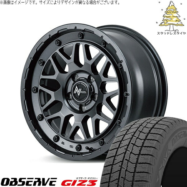 トーヨータイヤ オブザーブ ギズスリー (OBSERVE GIZ3) 195/60R17 ＋ ナイトロパワー M29 スティンガー バレルブラック 17インチ 7.0J +42 5H114.3P スタッドレス・ホイール4本セット。1枚目。