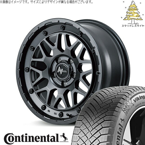 コンチネンタル バイキングコンタクト エイト (VikingContact8) 225/60R17 ＋ ナイトロパワー M29 スティンガー バレルブラック 17インチ 7.0J +42 5H114.3P スタッドレス・ホイール4本セット。1枚目。