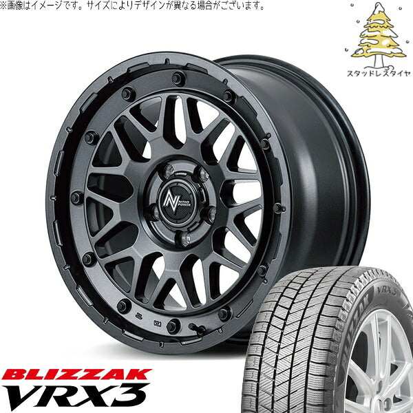 ブリヂストン ブリザック VRX3 (BLIZZAK VRX3) 225/45R17 ＋ ナイトロパワー M29 スティンガー バレルブラック 17インチ 7.0J +42 5H114.3P スタッドレス・ホイール4本セット。1枚目。