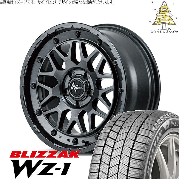 ブリヂストン ブリザック WZ-1 (BLIZZAK WZ-1) 225/45R17 ＋ ナイトロパワー M29 スティンガー バレルブラック 17インチ 7.0J +42 5H114.3P スタッドレス・ホイール4本セット。1枚目。