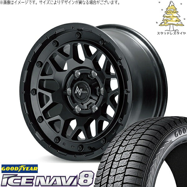 グッドイヤー アイスナビ8 215/60R17 ＋ ナイトロパワー M29 スティンガー バレルブラック 17インチ 6.5J +38 6H139.7P スタッドレス・ホイール4本セット。1枚目。