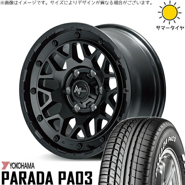 ヨコハマタイヤ パラダ PA03 215/65R16 ＋ ナイトロパワー M29 スティンガー バレルブラック 16インチ 6.5J +38 6H139.7P サマー・ホイール4本セット。1枚目。