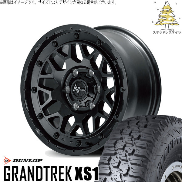 ダンロップ グラントレック XS1 215/70R16 ＋ ナイトロパワー M29 スティンガー バレルブラック 16インチ 6.5J +38 6H139.7P スタッドレス・ホイール4本セット。1枚目。