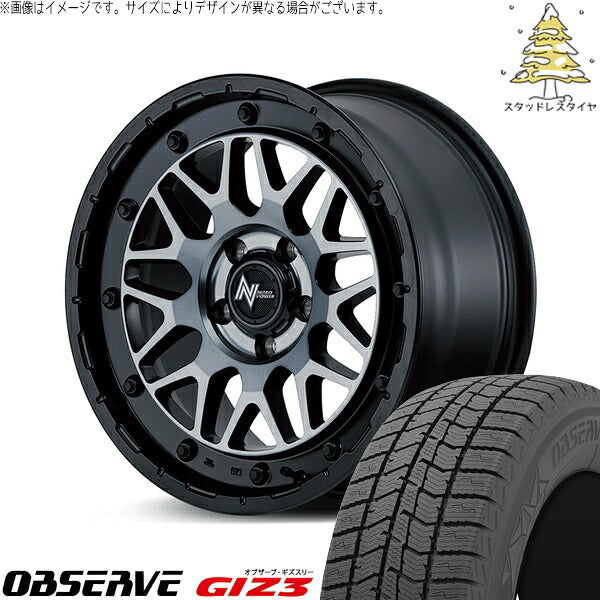 トーヨータイヤ オブザーブ ギズスリー (OBSERVE GIZ3) 205/60R16 ＋ ナイトロパワー M29 スティンガー セミグロスブラッククリア 16インチ 7.0J +40 5H114.3P スタッドレス・ホイール4本セット。1枚目。