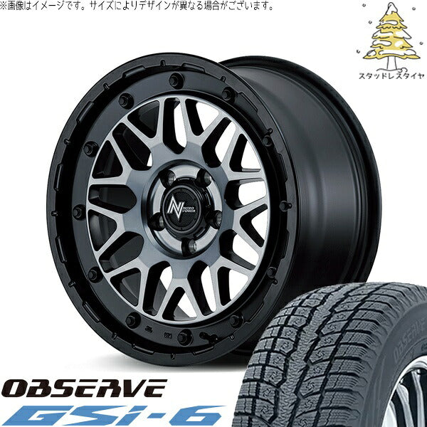 トーヨータイヤ オブザーブ Gsi-6 (OBSERVE Gsi-6) 225/70R16 ＋ ナイトロパワー M29 スティンガー セミグロスブラッククリア 16インチ 7.0J +40 5H114.3P スタッドレス・ホイール4本セット。1枚目。