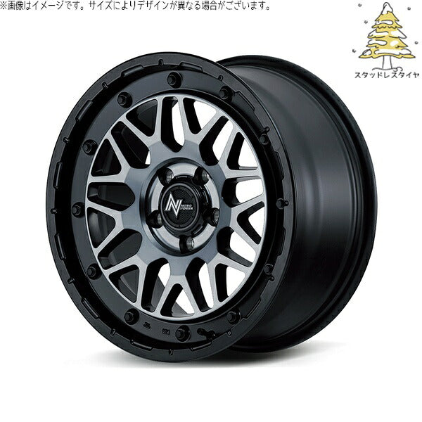 輸入スタッドレスタイヤ（銘柄指定不可） 205/55R16 ＋ ナイトロパワー M29 スティンガー セミグロスブラッククリア 16インチ 7.0J +40 5H114.3P ホイール4本セット。1枚目。
