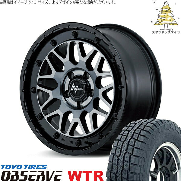 トーヨータイヤ オブザーブ W/T-R (OBSERVE WTR) 215/65R16 ＋ ナイトロパワー M29 スティンガー セミグロスブラッククリア 16インチ 7.0J +40 5H114.3P スタッドレス・ホイール4本セット。1枚目。