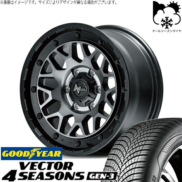 グッドイヤー ベクター4シーズンズ GEN-3 215/65R16 ＋ ナイトロパワー M29 スティンガー セミグロスブラッククリア 16インチ 6.5J +38 6H139.7P オールシーズン・ホイール4本セット。1枚目。