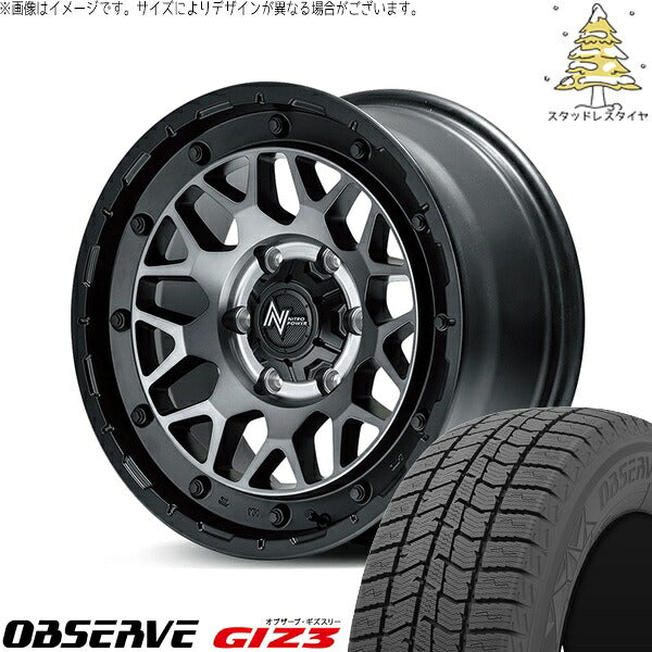 トーヨータイヤ オブザーブ ギズスリー (OBSERVE GIZ3) 215/65R16 ＋ ナイトロパワー M29 スティンガー セミグロスブラッククリア 16インチ 6.5J +38 6H139.7P スタッドレス・ホイール4本セット。1枚目。
