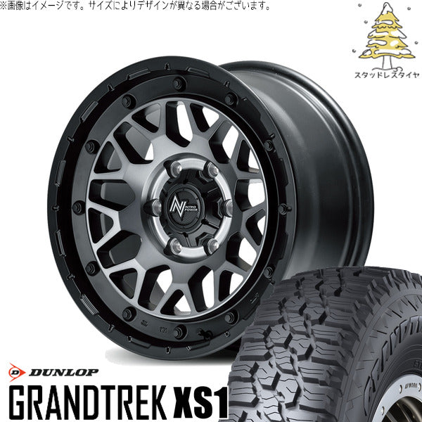 ダンロップ グラントレック XS1 215/70R16 ＋ ナイトロパワー M29 スティンガー セミグロスブラッククリア 16インチ 6.5J +38 6H139.7P スタッドレス・ホイール4本セット。1枚目。