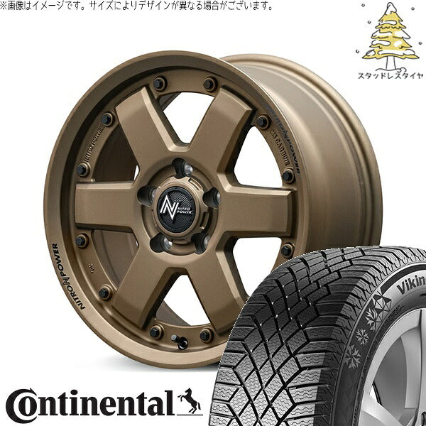 コンチネンタル バイキングコンタクト7 215/70R16 ＋ ナイトロパワー M6 カービン ダークブロンズ 16インチ 7J +40 5H114.3P スタッドレス・ホイール4本セット。1枚目。