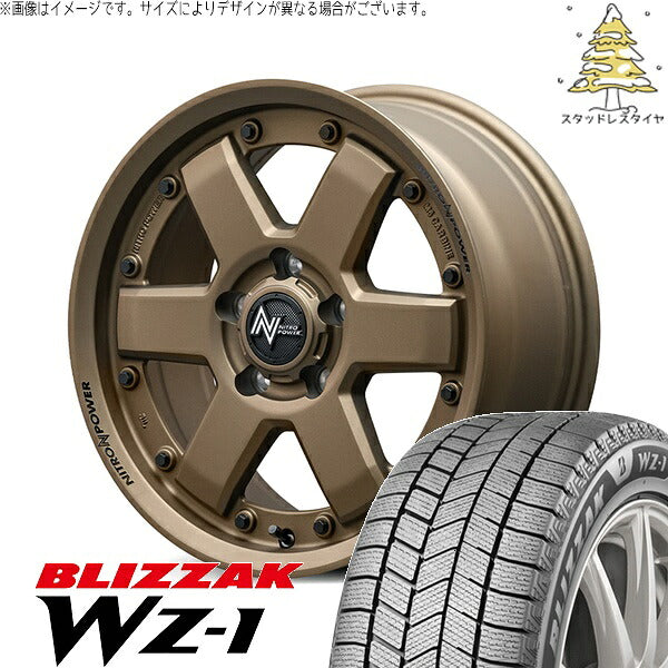 ブリヂストン ブリザック WZ-1 215/70R16 ＋ ナイトロパワー M6 カービン ダークブロンズ 16インチ 7J +40 5H114.3P スタッドレス・ホイール4本セット。1枚目。