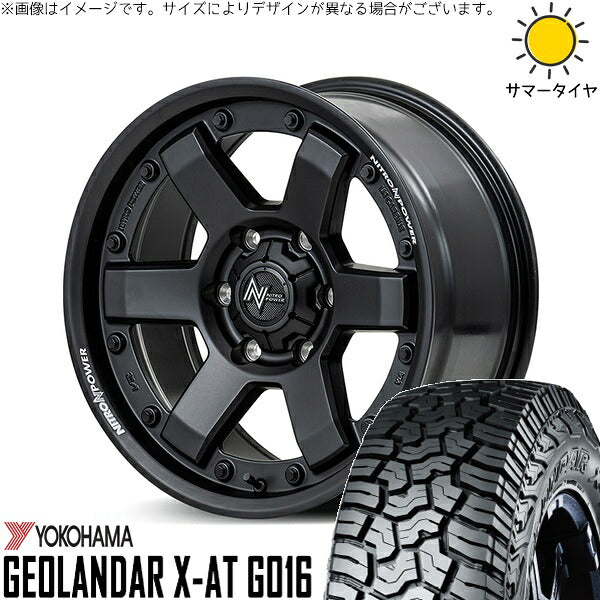 ヨコハマタイヤ ジオランダー X-AT G016 195/80R15 ＋ ナイトロパワー M6 カービン ガンブラック 15インチ 6J +33 6H139.7P サマー・ホイール4本セット。1枚目。