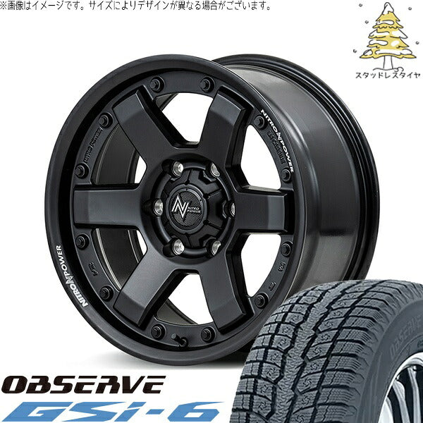 トーヨータイヤ オブザーブ Gsi-6 265/70R17 ＋ ナイトロパワー M6 カービン ガンブラック 17インチ 8J +20 6H139.7P スタッドレス・ホイール4本セット。1枚目。