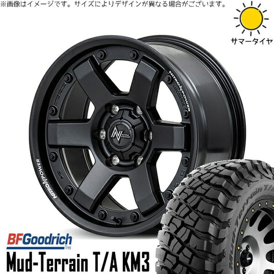 BFグッドリッチ マッドテレーン T/A KM3 265/70R17 ＋ ナイトロパワー M6 カービン ガンブラック 17インチ 8J +20 6H139.7P サマー・ホイール4本セット。1枚目。