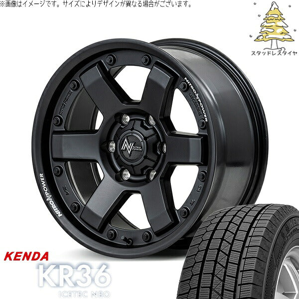 ケンダ アイステックネオ KR36 215/65R16 ＋ ナイトロパワー M6 カービン ガンブラック 16インチ 6.5J +38 6H139.7P スタッドレス・ホイール4本セット。1枚目。