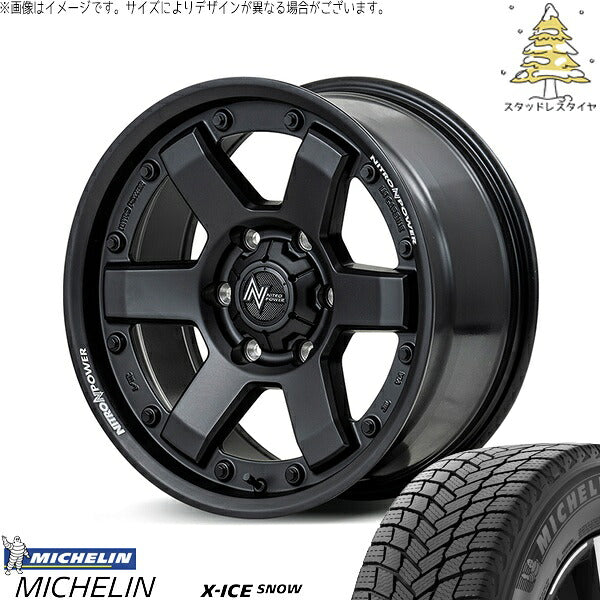 ミシュラン エックスアイス スノー 215/65R16 ＋ ナイトロパワー M6 カービン ガンブラック 16インチ 6.5J +38 6H139.7P スタッドレス・ホイール4本セット。1枚目。
