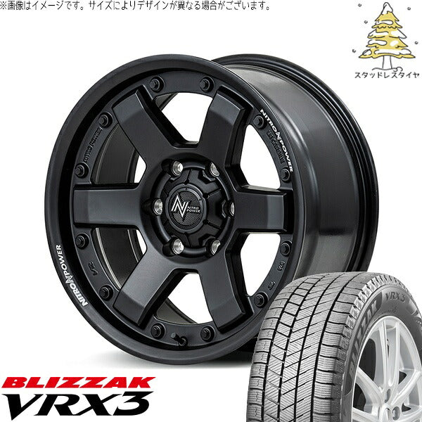 ブリヂストン ブリザック VRX3 215/60R17 ＋ ナイトロパワー M6 カービン ガンブラック 17インチ 6.5J +38 6H139.7P スタッドレス・ホイール4本セット。1枚目。