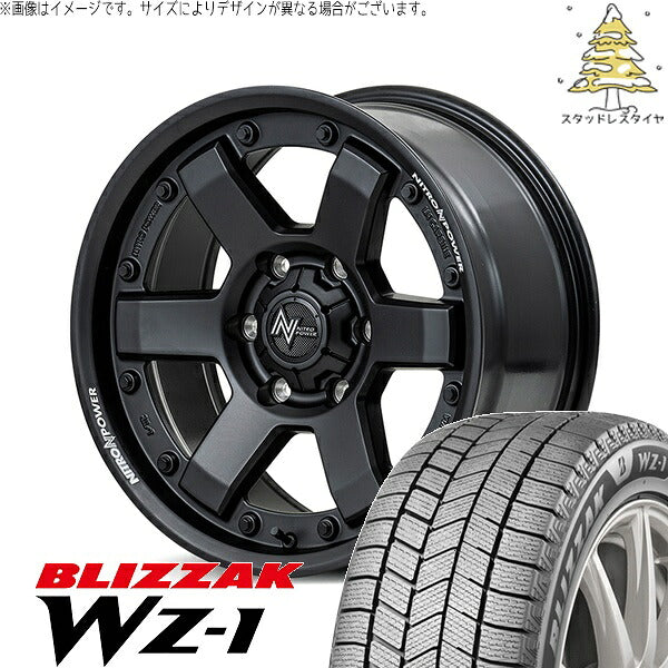 ブリヂストン ブリザック WZ-1 215/70R16 ＋ ナイトロパワー M6 カービン ガンブラック 16インチ 6.5J +38 6H139.7P スタッドレス・ホイール4本セット。1枚目。