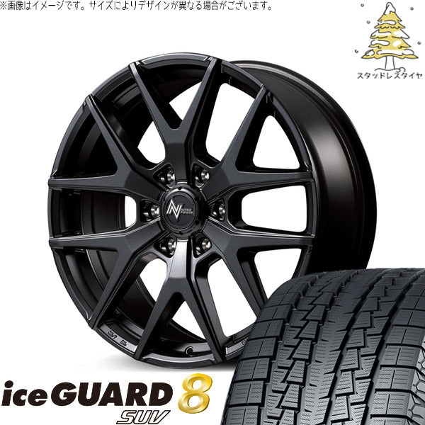 ヨコハマタイヤ アイスガード8 SUV 215/60R17 ＋ ナイトロパワー M62 トマホーク バレルブラック 17インチ 6.5J +38 6H139.7P スタッドレス・ホイール4本セット。1枚目。