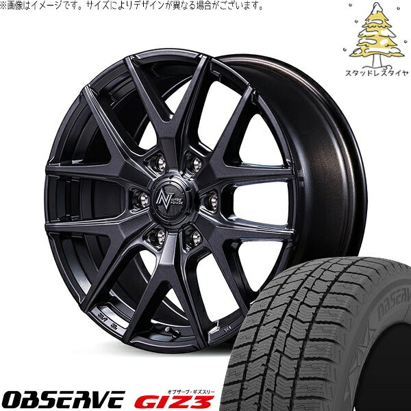 トーヨータイヤ オブザーブ ギズスリー (OBSERVE GIZ3) 215/60R17 ＋ ナイトロパワー M62 トマホーク バレルブラック 17インチ 6.5J +38 6H139.7P スタッドレス・ホイール4本セット。1枚目。