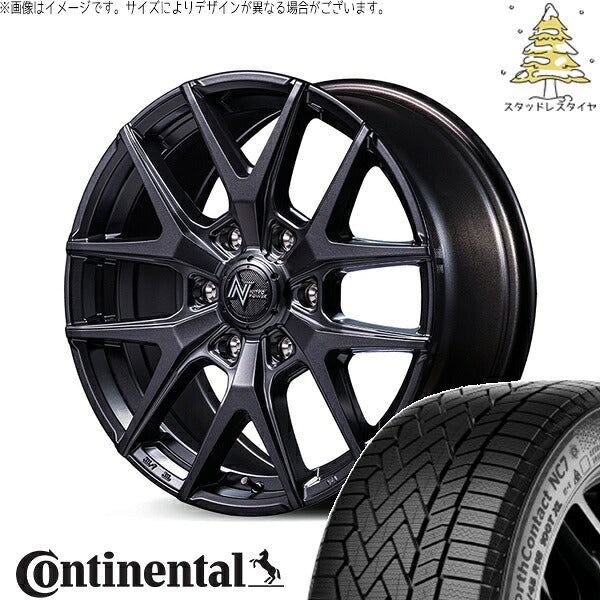 コンチネンタル ノースコンタクト NC7 215/60R17 ＋ ナイトロパワー M62 トマホーク バレルブラック 17インチ 6.5J +48 6H139.7P スタッドレス・ホイール4本セット。1枚目。