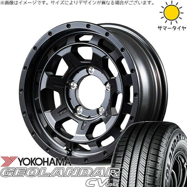ヨコハマタイヤ ジオランダーCV G058 225/70R16 ＋ ナイトロパワー M7 ファランクス バレルブラック 16インチ 5.5J +20 5H139.7P サマー・ホイール4本セット。1枚目。