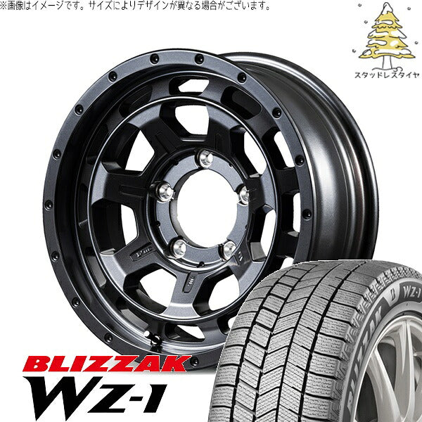 ブリヂストン ブリザック WZ-1 175/80R16 ＋ ナイトロパワー M7 ファランクス バレルブラック 16インチ 5.5J +20 5H139.7P スタッドレス・ホイール4本セット。1枚目。