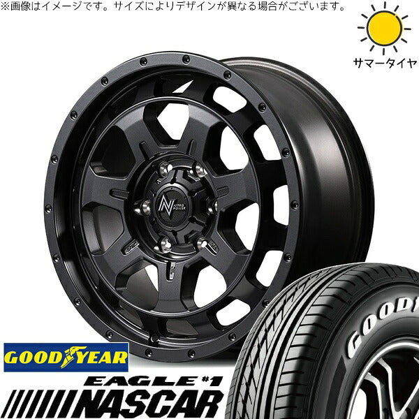 グッドイヤー イーグル ナスカー 215/65R16 ＋ ナイトロパワー M7 ファランクス バレルブラック 16インチ 6.5J +38 6H139.7P サマー・ホイール4本セット。1枚目。