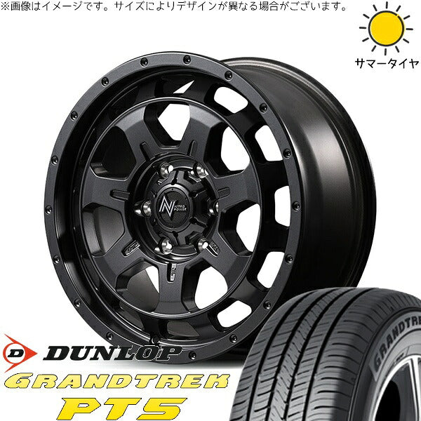 ダンロップ グラントレック PT5 215/65R16 ＋ ナイトロパワー M7 ファランクス バレルブラック 16インチ 6.5J +38 6H139.7P サマー・ホイール4本セット。1枚目。