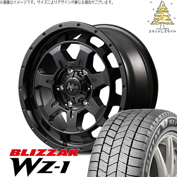 ブリヂストン ブリザック WZ-1 215/65R16 ＋ ナイトロパワー M7 ファランクス バレルブラック 16インチ 6.5J +38 6H139.7P スタッドレス・ホイール4本セット。1枚目。