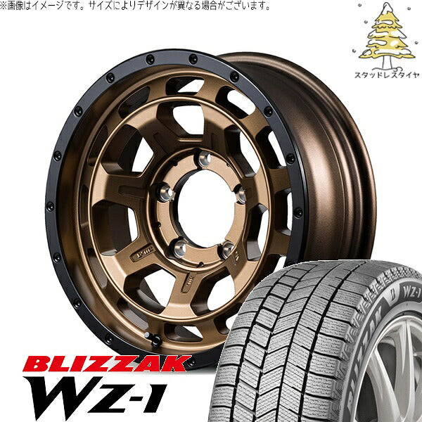 ブリヂストン ブリザック WZ-1 215/70R16 ＋ ナイトロパワー M7 ファランクス マットブロンズ/リムブラック 16インチ 6J -5 5H139.7P スタッドレス・ホイール4本セット。1枚目。