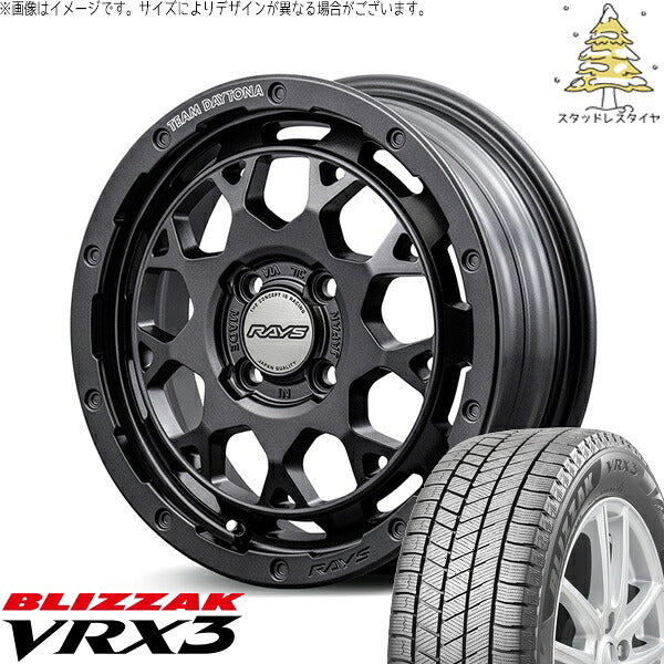 ブリヂストン ブリザック VRX3 (BLIZZAK VRX3) 165/60R15 ＋ チームデイトナ M9+ SPEC-M セミグロススーパーダークガンメタ 15インチ 5J +47 4H100P スタッドレス・ホイール4本セット。1枚目。