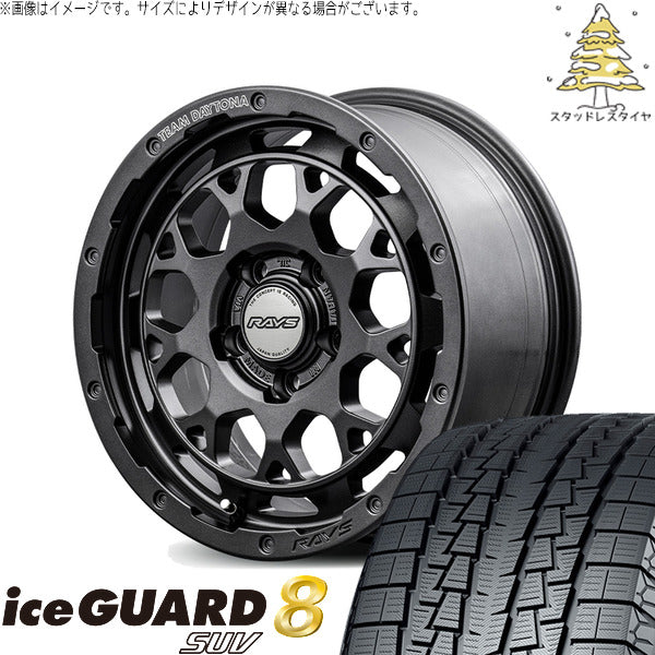 ヨコハマタイヤ アイスガード8 SUV 215/70R16 ＋ チームデイトナ M9+ SPEC-M セミグロススーパーダークガンメタ 16インチ 6J -5 5H139.7P スタッドレス・ホイール4本セット。1枚目。