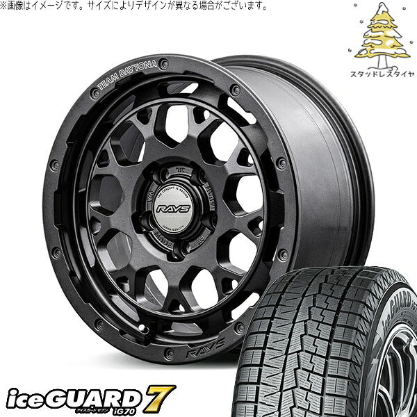 ヨコハマタイヤ アイスガード セブン (iceGUARD7 IG70) 215/50R17 ＋ チームデイトナ M9+ SPEC-M セミグロススーパーダークガンメタ 17インチ 7.0J +40 5H114.3P スタッドレス・ホイール4本セット。1枚目。