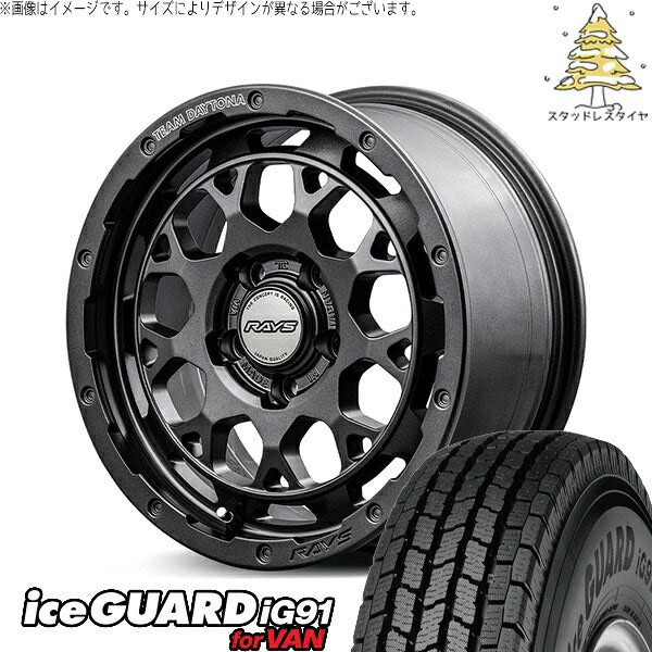 ヨコハマタイヤ アイスガード91 (iceGUARD91 IG91) 205/65R16 ＋ チームデイトナ M9+ SPEC-M セミグロススーパーダークガンメタ 16インチ 7.0J +37 5H114.3P スタッドレス・ホイール4本セット。1枚目。