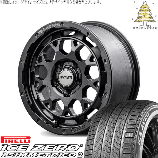 ピレリ アイスゼロアシンメトリコ2 225/60R17 ＋ チームデイトナ M9+ SPEC-M セミグロススーパーダークガンメタ 17インチ 7J +40 5H114.3P スタッドレス・ホイール4本セット。1枚目。
