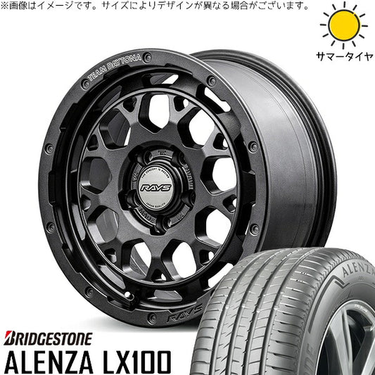 ブリヂストン アレンザ LX100 (ALENZA LX100) 225/60R17 ＋ チームデイトナ M9+ SPEC-M セミグロススーパーダークガンメタ 17インチ 7J +40 5H114.3P サマー・ホイール4本セット。1枚目。
