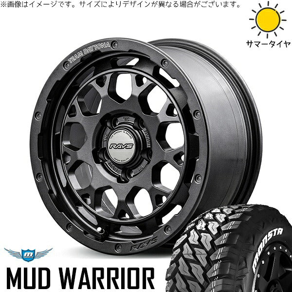 モンスタタイヤ マッドウォーリアー (MUD WARRIOR) 215/70R16 ＋ チームデイトナ M9+ SPEC-M セミグロススーパーダークガンメタ 16インチ 7J +37 5H114.3P サマー・ホイール4本セット。1枚目。