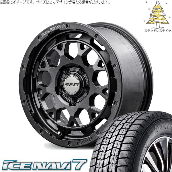 グッドイヤー アイスナビ7 215/40R18 ＋ チームデイトナ M9+ SPEC-M セミグロススーパーダークガンメタ 18インチ 7.5J +38 5H114.3P スタッドレス・ホイール4本セット。1枚目。