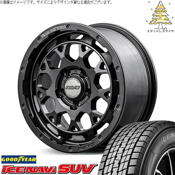 グッドイヤー アイスナビ SUV (ICENAVI SUV) 235/60R18 ＋ チームデイトナ M9+ SPEC-M セミグロススーパーダークガンメタ 18インチ 7.5J +38 5H114.3P スタッドレス・ホイール4本セット。1枚目。