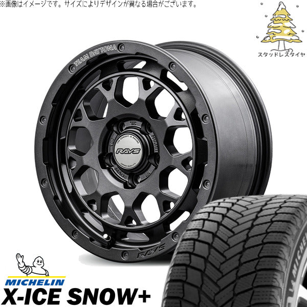 ミシュラン エックスアイス スノー+ 205/65R16 ＋ チームデイトナ M9+ SPEC-M セミグロススーパーダークガンメタ 16インチ 7J +37 5H114.3P スタッドレス・ホイール4本セット。1枚目。